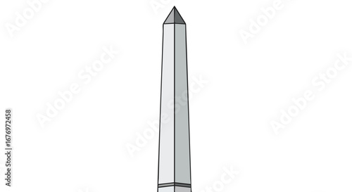 Geometric precision: A slender obelisk with sharp angles and a pyramidal apex conveys architectural minimalism and monumental simplicity