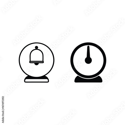 Time and Reminder: Illustration of a minimalist design. This image symbolizes the concept of a clock and reminder.