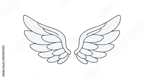 Angelic Plumes: Graceful Wing Illustration for Fantasy and Design Applications imagery