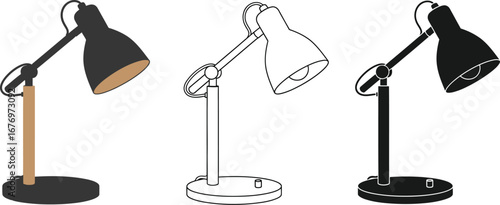 Desk lamp illustration vector lighting study lamp design