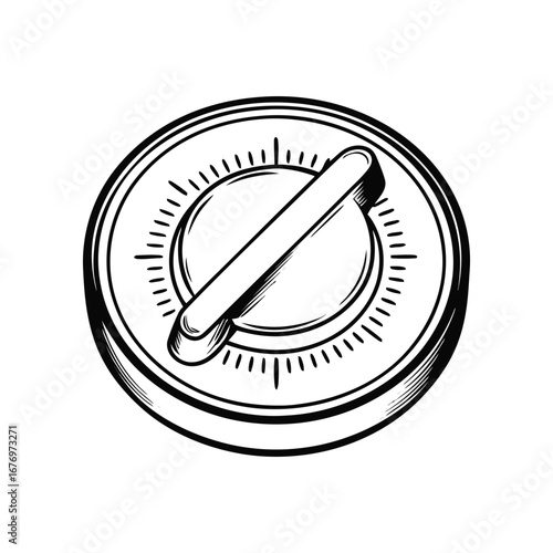 Dial Control: A meticulously crafted, digitally illustrated image, it evokes precision, simplicity, and intuitive functionality with its clear lines, detailed scale.