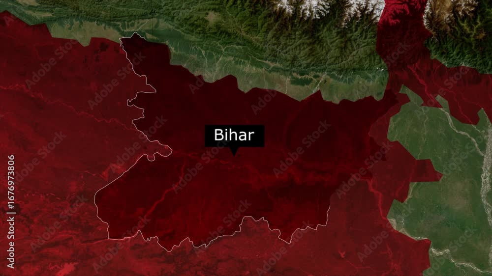 Bihar map highlight animation, India state location zoom, political map ...