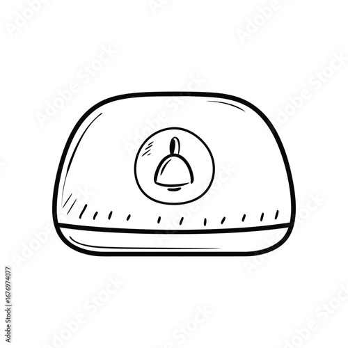 Doorbell Drawing: A simple, clean, and inviting drawing of a doorbell, perfect for a variety of design projects, depicting a doorbell, ready to be rung.