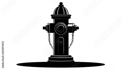 Fire Hydrant Silhouette A Bold Black Vector Illustration for Safety and Emergency Response