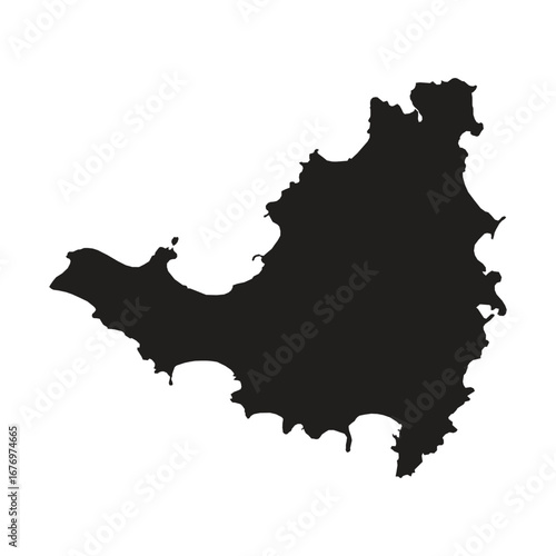 Cuadro en lienzo Saint Martin Island Map Silhouette Vector