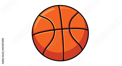 Vibrant Basketball Illustration Showcasing Sportiness and Energy on Clean White Backdrop Depicting Skill and Athleticism, Symbolizing Team Play