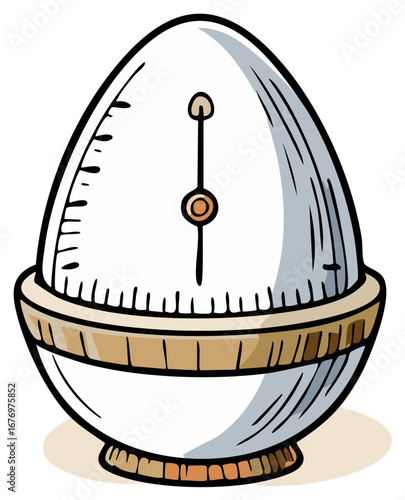Classic Egg Shaped Kitchen Timer with Rotary Dial and Indicator