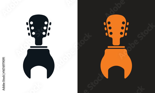 guitar chords logo. Flat design guitar chord icon logo vector.