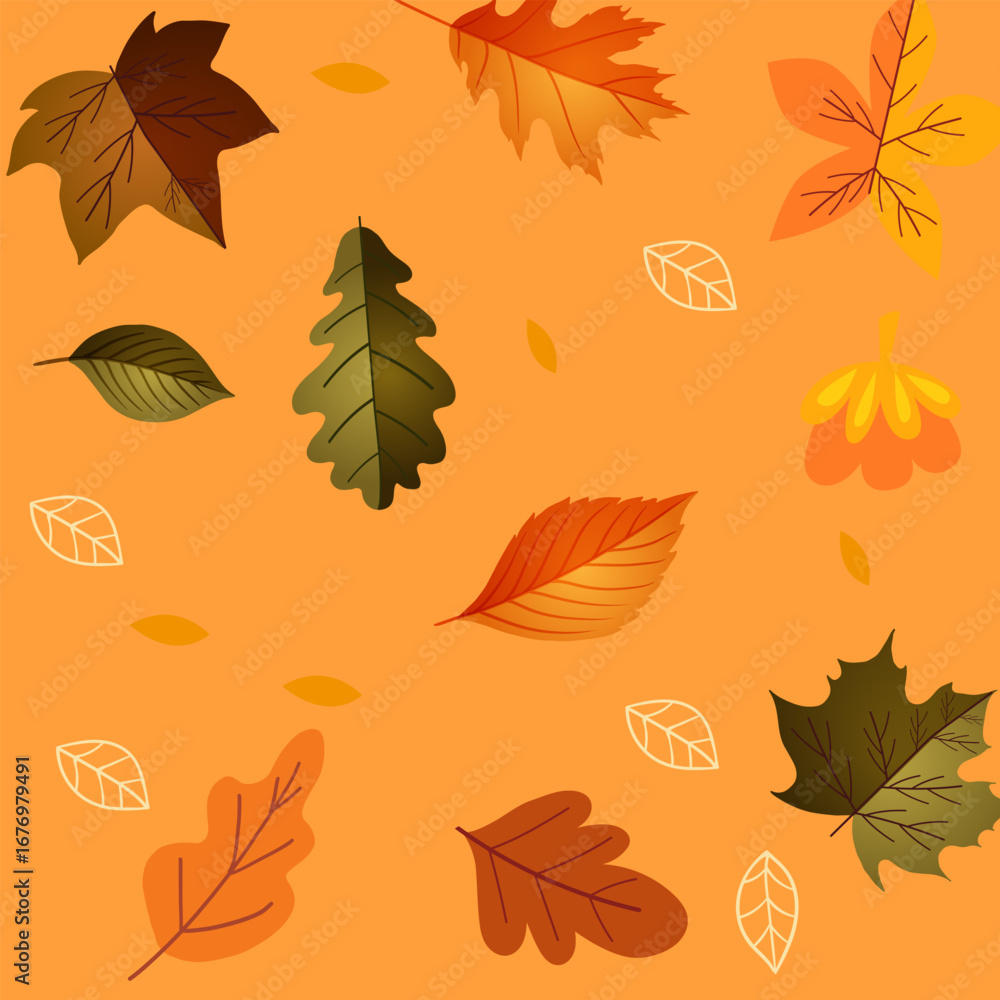 Obraz premium Autumn background. Thanksgiving and Harvest Day. Leaf fall horizontal banner. Watercolor maple leaves border. Vector illustration
