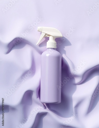 Serene lavender bottle on silky dreamy waves
