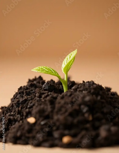 Sprout emerges from fertile earth hope