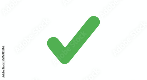Vibrant green check mark against white representing validation, approval, and successful completion of a process