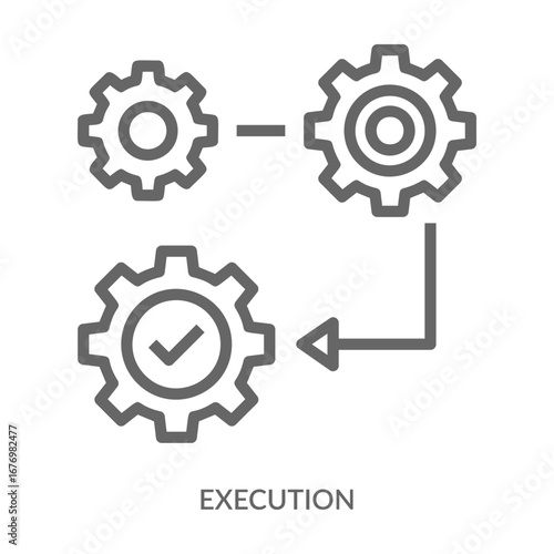 Execution Icon Line Style. Design Vector Illustration