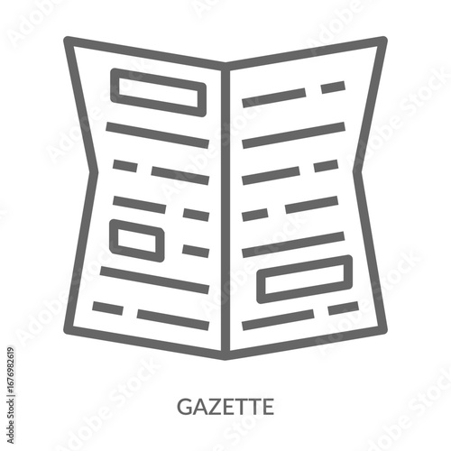 Gazette Icon Line Style. Design Vector Illustration