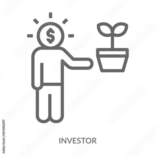 Investor Icon Line Style. Design Vector Illustration