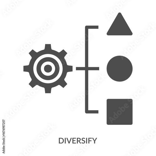 Diversify Icon Line Style. Design Vector Illustration