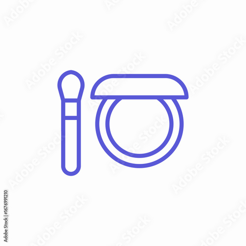 eyeshadow and applicator icon sign vector