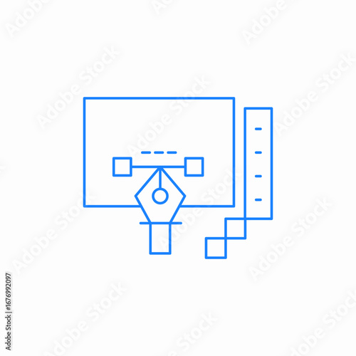 vector graphic editing pen tool icon sign vector