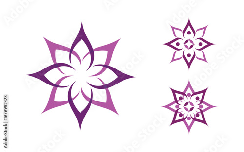Logo Lotus flower Beauty Salon Cosmetic skincare vector icon v3.3