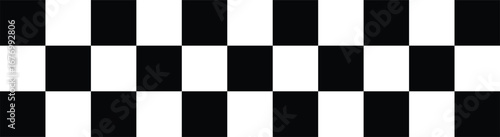 Black and white checkers. Chessboard geometric pattern. Distorted geometric pattern. Finish racing frame. white geometric figures. Rally checkerboard patterns
