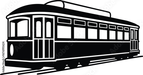a classic train silhouette vector