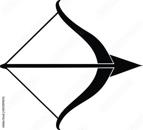 ancient longbow silhouette logo vector icon