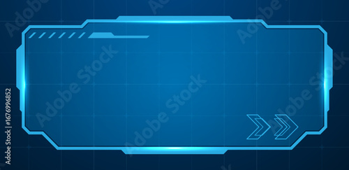 Futuristic HUD screen or technology box blue vector editable