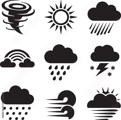 Simple weather forecast icon collection