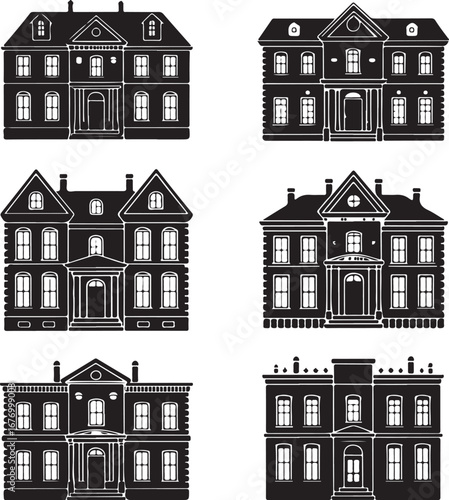 Victorian Style House Illustrations Collection