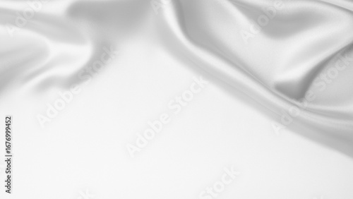 Luxury white Silk Fabric Background Smooth Texture Elegant Draped Material