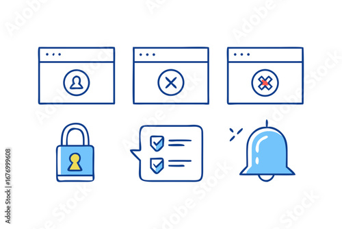 Vector art of set of basic color icons