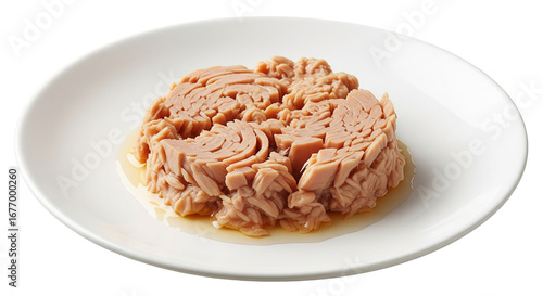 Canned tuna fish in plate on transparent png


