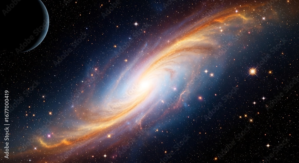 Fototapeta premium Galaxy Nebula Space Exploration.