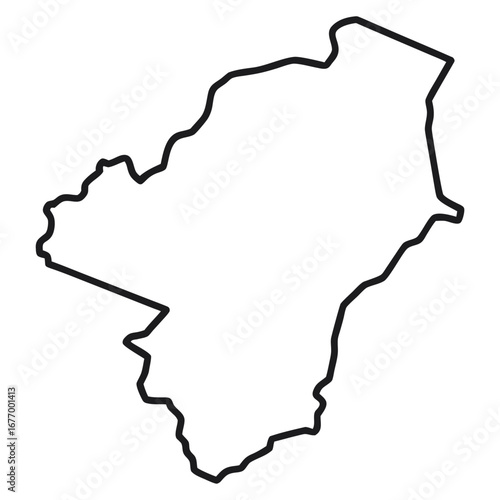 Thin line art outline map of equatorial guinea