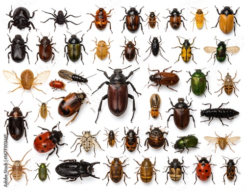 Collection of various beetles