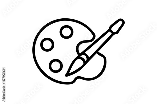 Vector art of art palette and brush icon for painting, drawing, and creative design