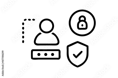 Vector art of user login with check for authentication