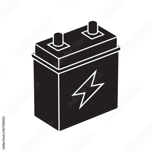 black silhouette of a 9 volt battery iconic snap