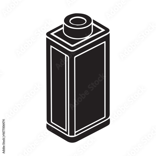  black silhouette of a aa battery side profile vector