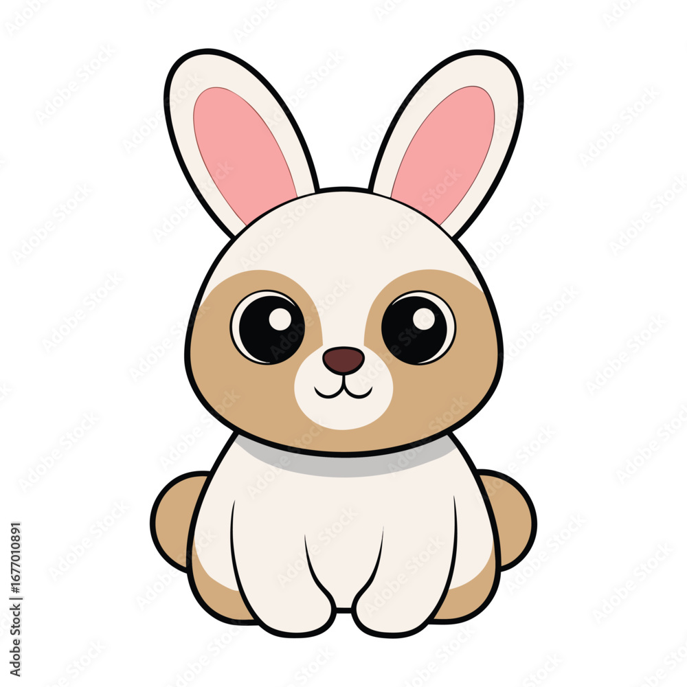 Fototapeta premium Cute bunny rabbit outline sketch vector illustration.