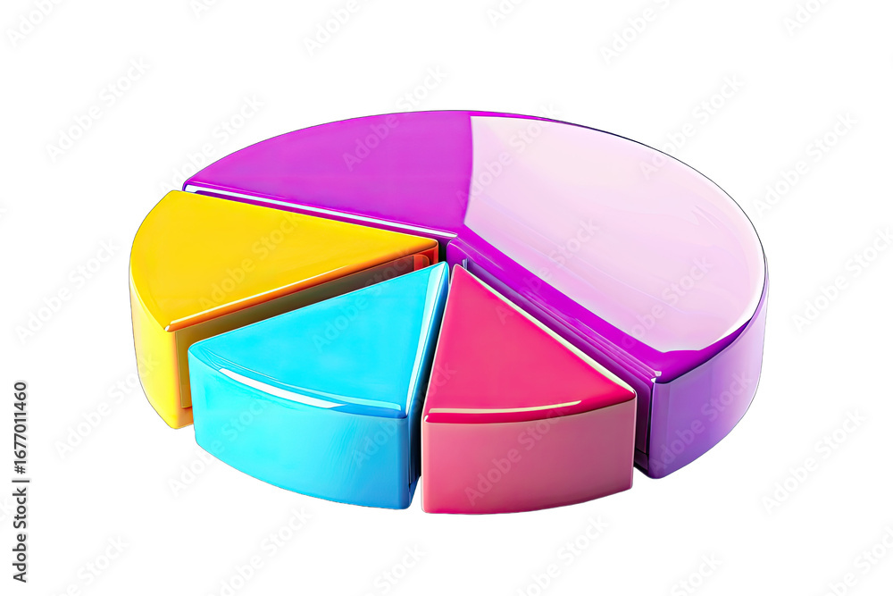 Fototapeta premium Colorful 3D pie chart