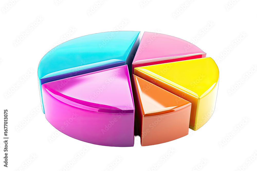 Obraz premium Vibrant 3D Pie Chart