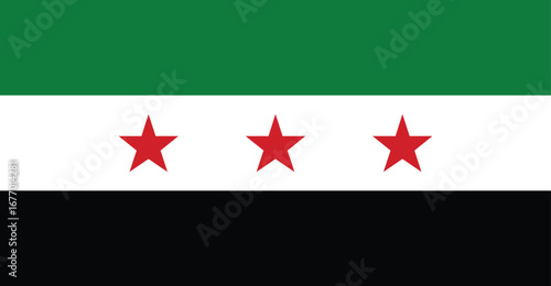 Independence flag of Syria. New flag of Syria 2025,2026 vector. National circular flag of Syria country , vector design and illustration
