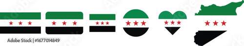 Independence flag of Syria. New flag of Syria 2025,2026 vector. National circular flag of Syria country , vector design and illustration