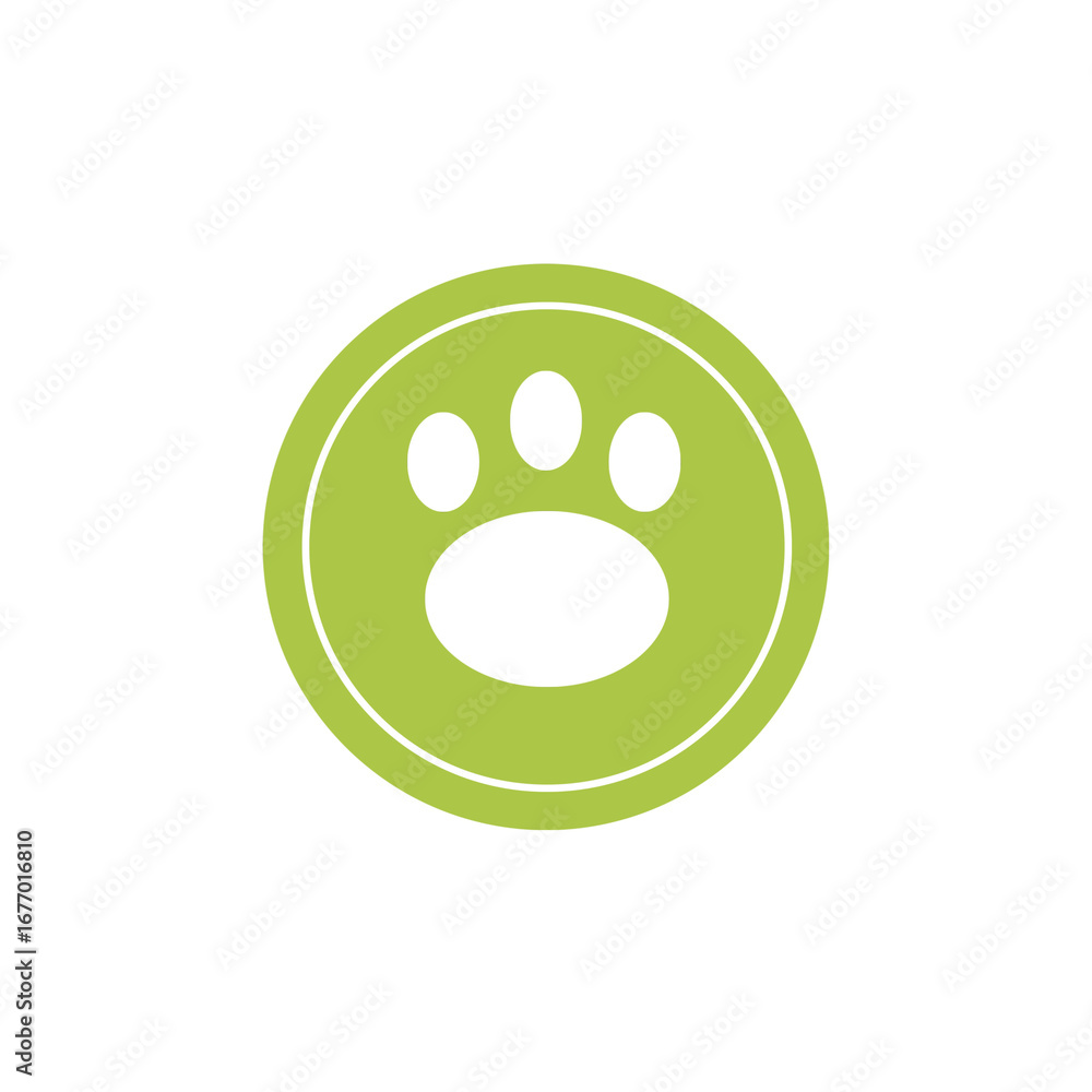 Fototapeta premium Cute cat paw print vector simple design