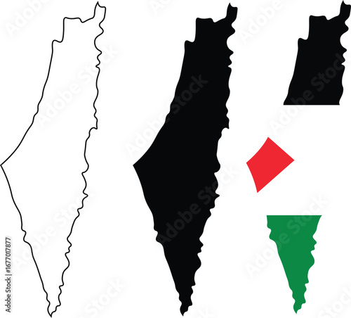 Syria vector map outline, Syria map. Syria flag
