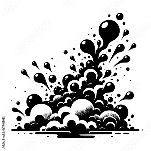 Abstract water droplet spurt vector image illustration