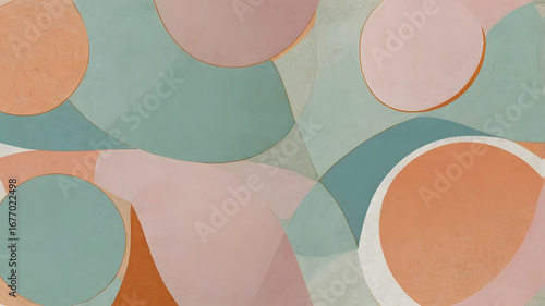 Abstract Geometric Circles in Pastel Tones for Modern Minimal Background