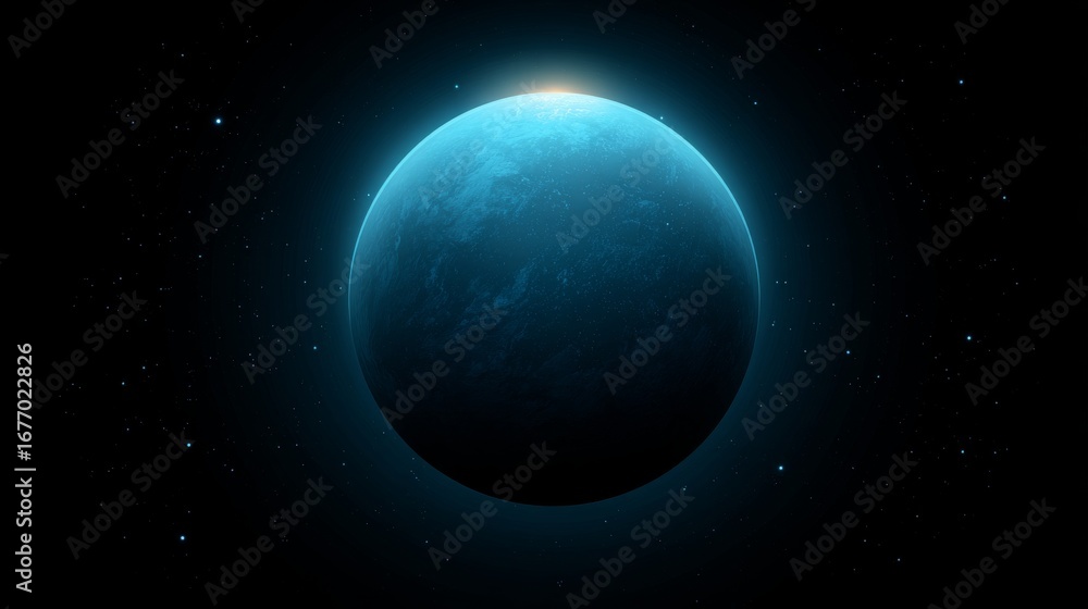 Fototapeta premium The background of big data technology is represented by a creative network picture, an abstract planet with particle PPT poster as the main visual background