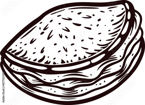 Hand drawn detailed peanut walnut nut illustration in vintage engraved sketch isolated on white background
